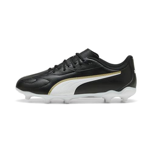 PUMA King 20 Play FG/AG JR voetbalschoen, zwart wit goud, 13 UK, Puma Zwart PUMA Wit PUMA Goud, 32 EU