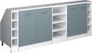 Vicco Rion Enfilade pour mur oblique – 210 cm Set de 5 corps de meuble 60 cm de profondeur Bleu-gris