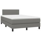 Maison Exclusive - Boxspringbed met matras en LED-verlichting, donkergrijs, 120x190 cm, textiel
