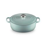 Le Creuset Signature Ovale braadpan van geëmailleerd gietijzer, met deksel, 27 cm, 4,1 liter, zeezout