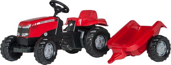 Rolly Toys Massey Ferguson Traptractor met Aanhanger
