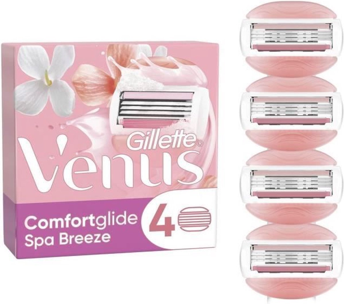 Gillette Venus ComfortGlide Spa Breeze Feminine Razor x4