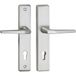 MARCHESI Deurklink Riva - deurklink op langschild hoekig PZ 88 - deurklink brandbeveiliging, aluminium zilver geanodiseerd