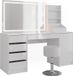 Vicco Kaptafel "Sherry", blanc/blanc brillant, 158,2 cm, 4 delen