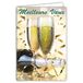 Afie 61-6022 Wenskaart met envelop en collage in reliëffluit wijnvloeistoffen, goudkleurig, glanzend, glinsterend, voor een goed jaar, toont je beste wensen, champagnefles, goede gezondheid