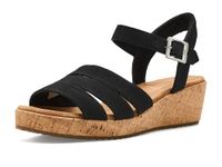 TOMS Sandales compensées Julia pour femme, noir flammé, pointure 43