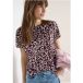 Leo-print chemise en lin