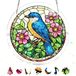 83-Delige Acryl Puzzel-Zonnvanger Blauwe Vogel in Glas-in-Loodstijl