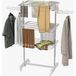Icecat Étagère à linge pliante, 3 niveaux, argent + blanc
