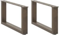 vidaXL Salontafelpoten, U-vorm, 2 stuks, natuurlijk staal, 70 x (30-31) cm