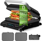 TurboTronic CG900 - Contactgrill - 3-in-1 Wafelijzer, Panini- & Tosti-ijzer - 180° Uitklapbaar - BPA-vrij - Zwart