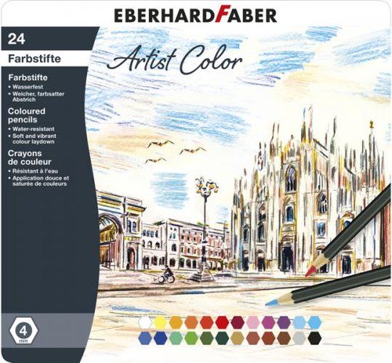 Eberhard Faber Artist Color - Kleurpotloden - 24 stuks - in metaaletui