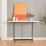 en.casa Console tafel Nordfron 120x40x75 cm zwart en marmer wit