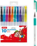 Stylos gel pailletés - 10x - colorés - stylos pailletés - stylos de loisirs créatifs - fournitures de dessin pour enfants