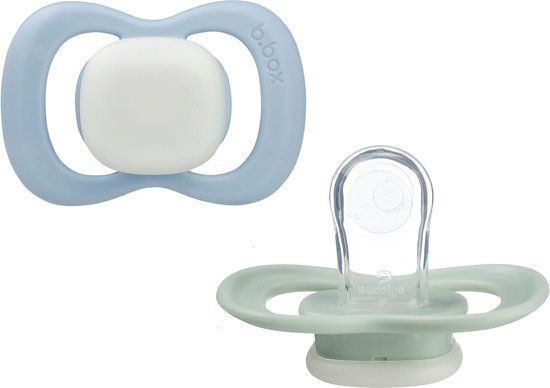 b.box Fopspeen Maat 1 (2 stuks) | Glow in the Dark Fopspeen | Symmetrische Siliconen Speen en Schild | Veilig | BPA-vrij | 0-6m