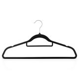 Massido Kleerhangers, antislip, fluweel, set van 20 stuks, 360° draaibaar, stalen haken, ingebouwde schoudergroeven, zwart