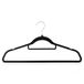 Massido Kleerhangers, antislip, fluweel, set van 20 stuks, 360° draaibaar, stalen haken, ingebouwde schoudergroeven, zwart