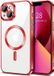 Techsuit Luxury Crystal Back Cover étui avec MagSafe pour Apple iPhone 13 - Transparent/Rouge