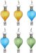 Cepewa LED ballonhangers - 6x - multicolor - H17 cm - luchtballon - tuinverlichting/buitenlamp