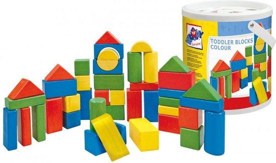 Woody Houten Blokken Gekleurd - 50 Stuks - Multicolor