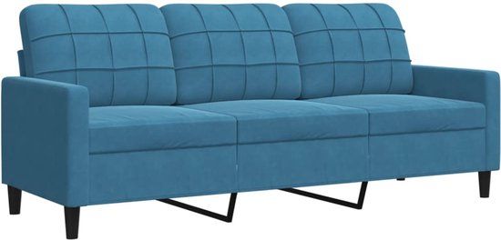 vidaXL Driezitsbank 180 cm fluweel blauw
