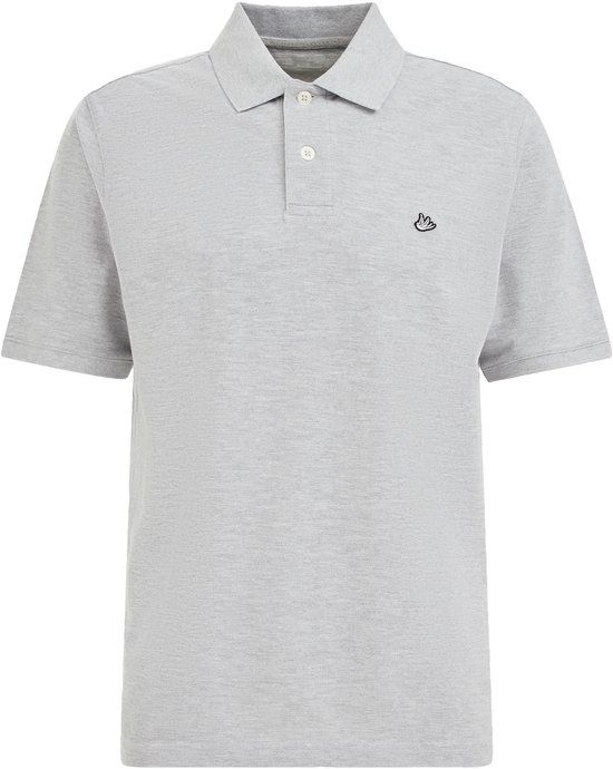 WE Fashion Heren regular fit polo met structuur en embroidery
