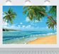 INRUI Tropisch strand fotografie-achtergrond zomer palmbomen achtergrond blauwe zeelucht zonneschijn Luau thema feestdecoratie (7x5FT)