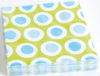 amscan Curl Green Party Napkins, 33 x 33 cm, 20 Pieces