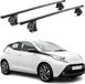 Omac Barres de toit transversales en acier pour Toyota Aygo X 2022-2026 – Tüv / Din 75302:2019 – Antivol inclus – Rainure en T (accessoires) – Charge max 75 kg – 2 barres – Noir