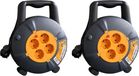 Merkloos / Sans marque Van Spijk Set van 2x Kabelhaspel/kabelbox met 4x stopcontacten - 15 meter - Randaarde - 3G1.0mm2 - tot 2300W - IP20