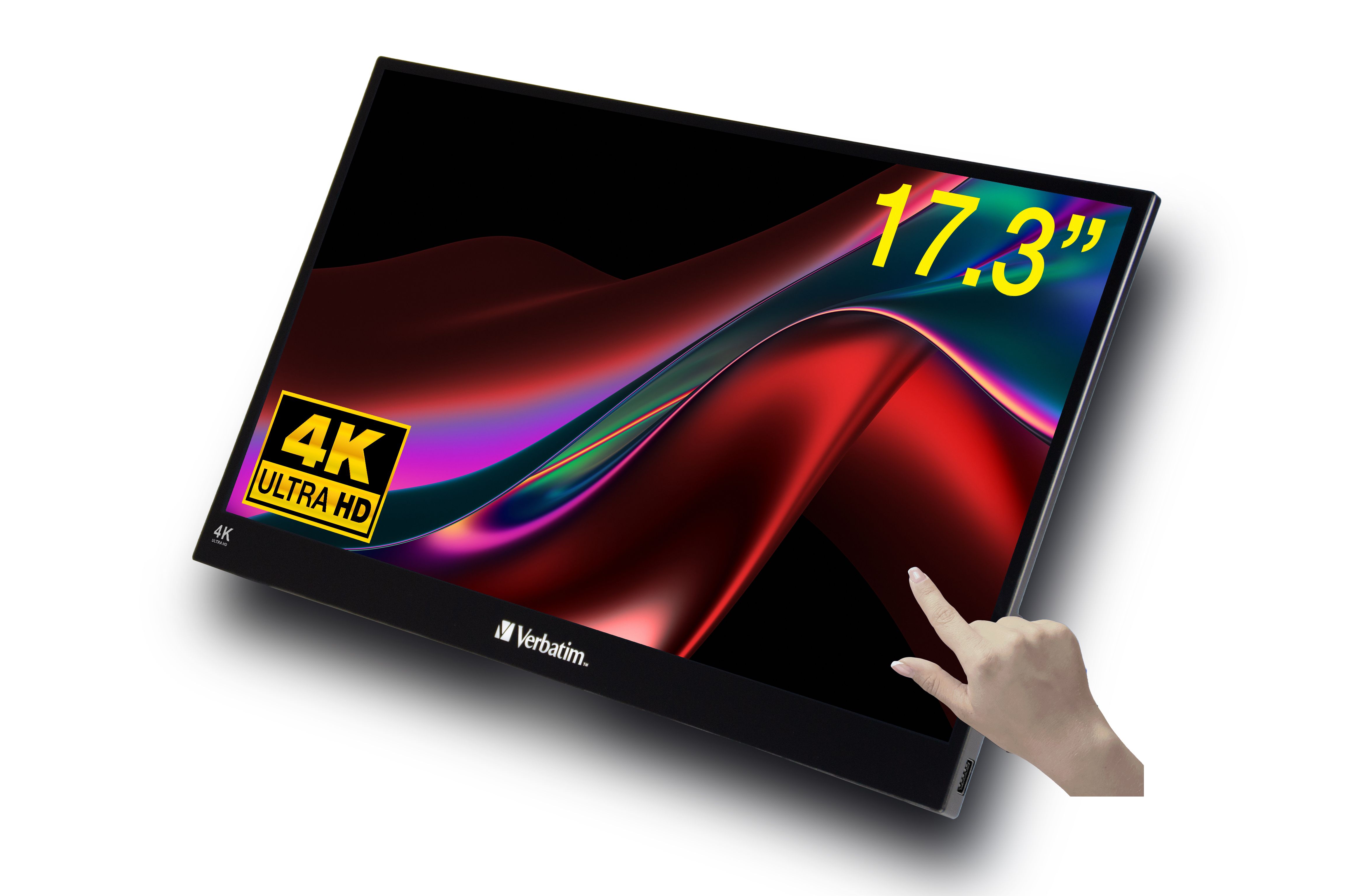 Verbatim Draagbaar 17.3" 4K Touchscreen Monitor - 3840 x 2160, IPS, 100Hz, HDMI, HDR - Zwart
