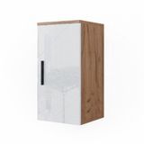 Vicco Irma Badkamerkast – 30 x 59 cm met legplank Wit hoogglans/goud power eiken