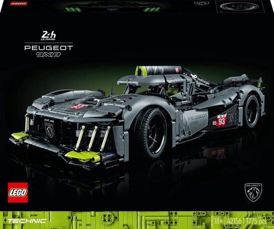 LEGO Technic PEUGEOT 9X8 24H Le Mans Hybrid Hypercar 42156 - Bouwset
