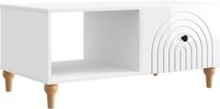 vidaXL Salontafel Hoogglans Wit 90 x 50 x 40 cm Bewerkt hout