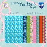 DYD Dress Your Doll - Making Couture Fabric Set kit Blue Daisy - Set van 8 stukken stof
