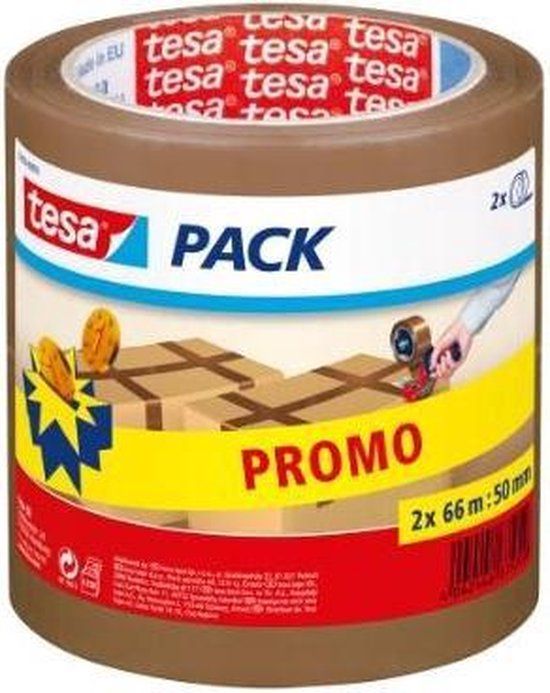 Tesa verpakkingstape 'Promo Pack' standard bruin 66 m x 50 mm