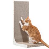 Gimars L-vormige krabpaal voor katten, 58 cm, wit