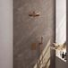 Brauer Copper Carving Thermostatische Regendoucheset Inbouw - Hoofddouche 30 cm - Rechte Wandarm - 3 Weg - Handdouche Staaf - Doucheslang - Wandaansluitbocht