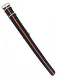 Ene Radiant Sunny Horlogeband Zwart/Oranje Nylon 23mm Unisex