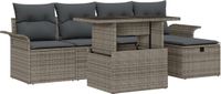 vidaXL - Tuinbank - Set - 6 - st - Grijs - poly - rattan