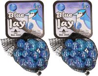 Don Juan Speelgoed knikkers Blue Jay - 42x - 21 stuks - knikkerset voor kinderen - glas - 2 formaten