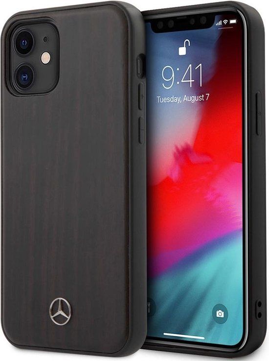 Mercedes-Benz iPhone 12 Mini Backcase - Wood Look Rosewood - Brown
