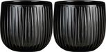 Mica Decorations - Plantenpot - 2x - Zwart - D21/H19 cm