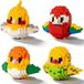 Mini Bouwstenen Dierenfiguren Set - 4 Stuks - Papegaai en Oiseaux