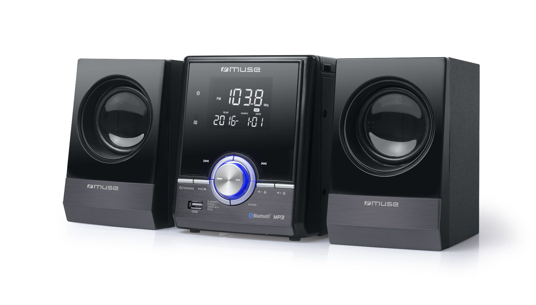 Muse Electronics Muse M-38BT Mini HiFi System - CD/MP3, USB & Bluetooth - Black