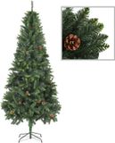 vidaXL Sapin de Noël artificiel avec pommes de pin 210 cm vert