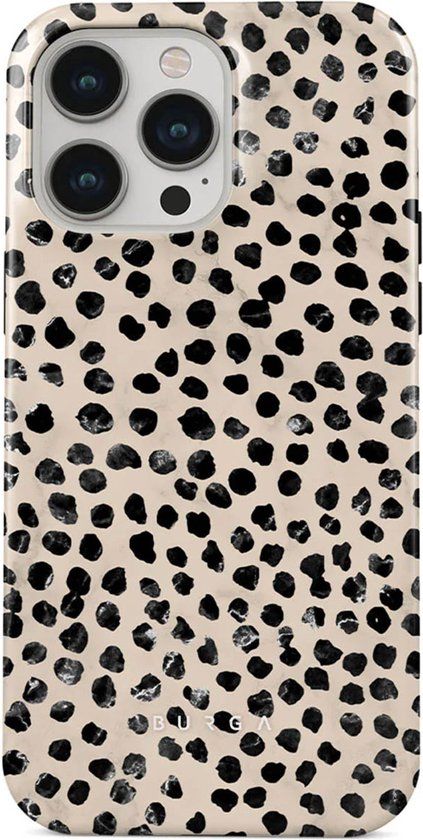 Burga Hoesje Geschikt voor iPhone 15 Pro - Tough Backcover MagSafe - Meerkleurig - Almond Latte - Gestipt
