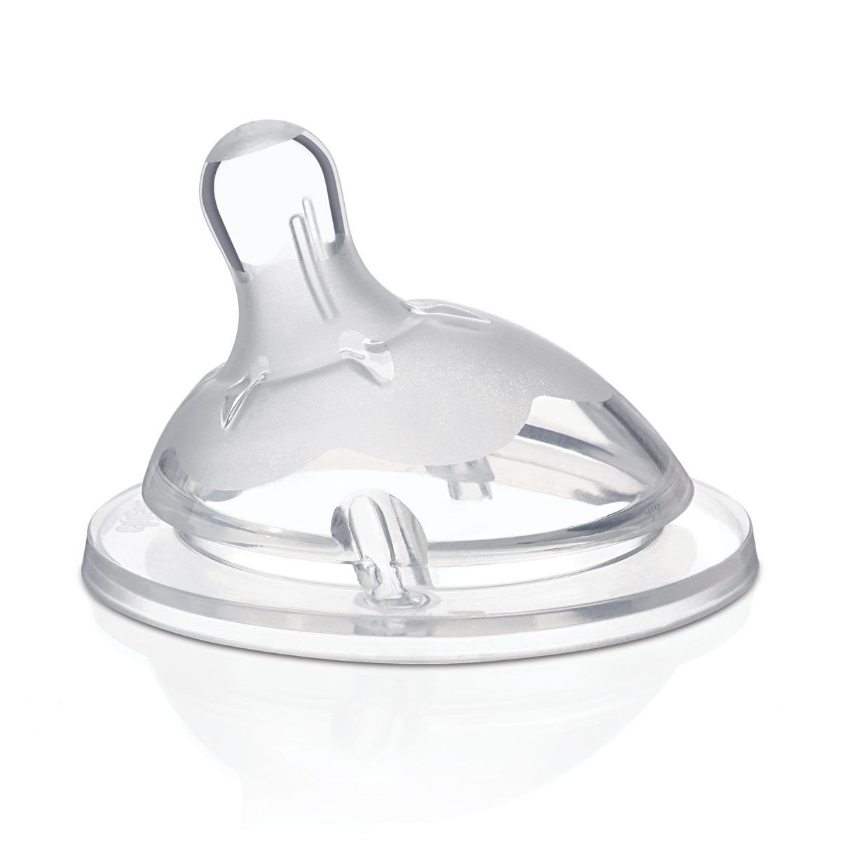 Chicco Silicone Round Slow Flow Anti-Colic Nipple - Transparent