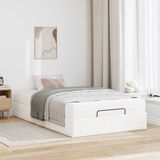 vidaXL Bedframe met matras Wit PVC