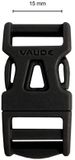 VAUDE 15 mm verstelbare lus zwart
